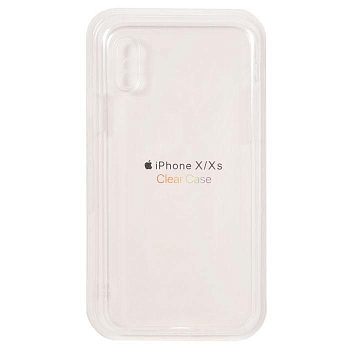 Чехол Clear Case для Apple iPhone X, Xs, прозрачный, силикон