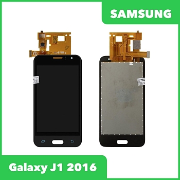 Дисплей (экран в сборе) для телефона Samsung Galaxy J1 2016 SM-J120 в сборе, TFT Slim Metal (черный)