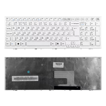 Клавиатура для ноутбука Sony Vaio VPC-EH белая, с рамкой