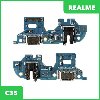 Системный разъем (разъем зарядки) для Realme C35 (RMX3511), гарнитуры и микрофон