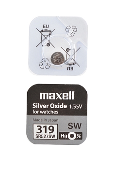 Батарейка (элемент питания) Maxell SR527SW 319 (0%Hg), 1 штука